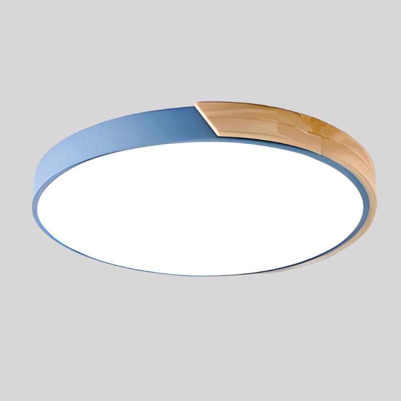 Scandinavian Wooden Macaron Round Ceiling Lamp