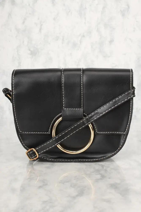 Sexy Black O-Ring Small Shoulder Bag – Modern &amp; Elegant