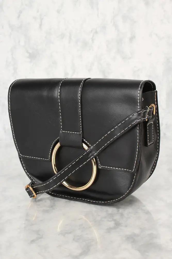 Sexy Black O-Ring Small Shoulder Bag – Modern &amp; Elegant
