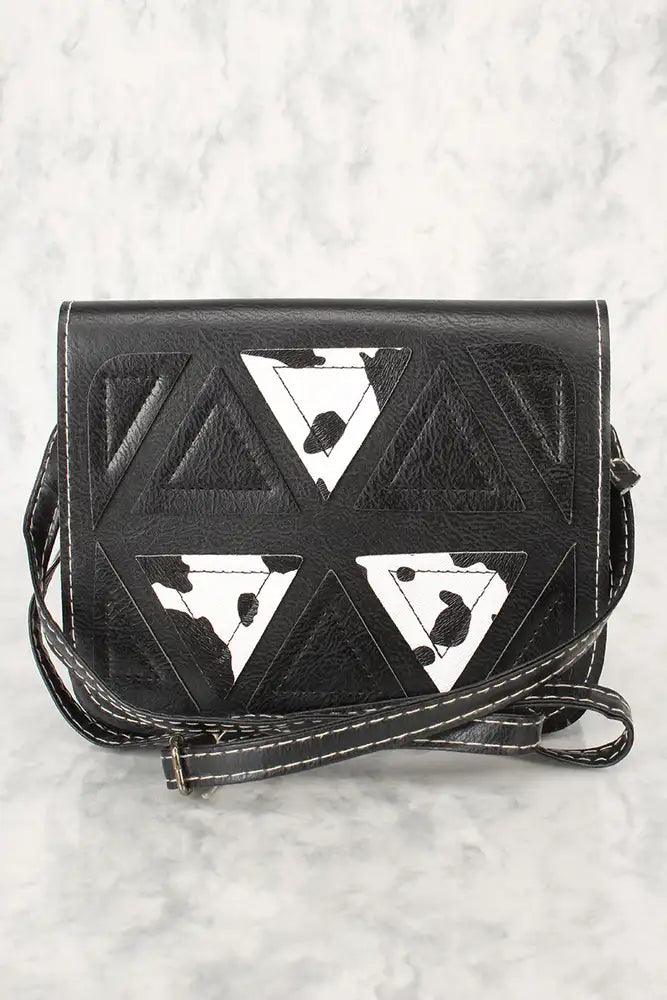 Sexy Black and White Animal Print Geometric Faux Leather Mini Shoulder Bag