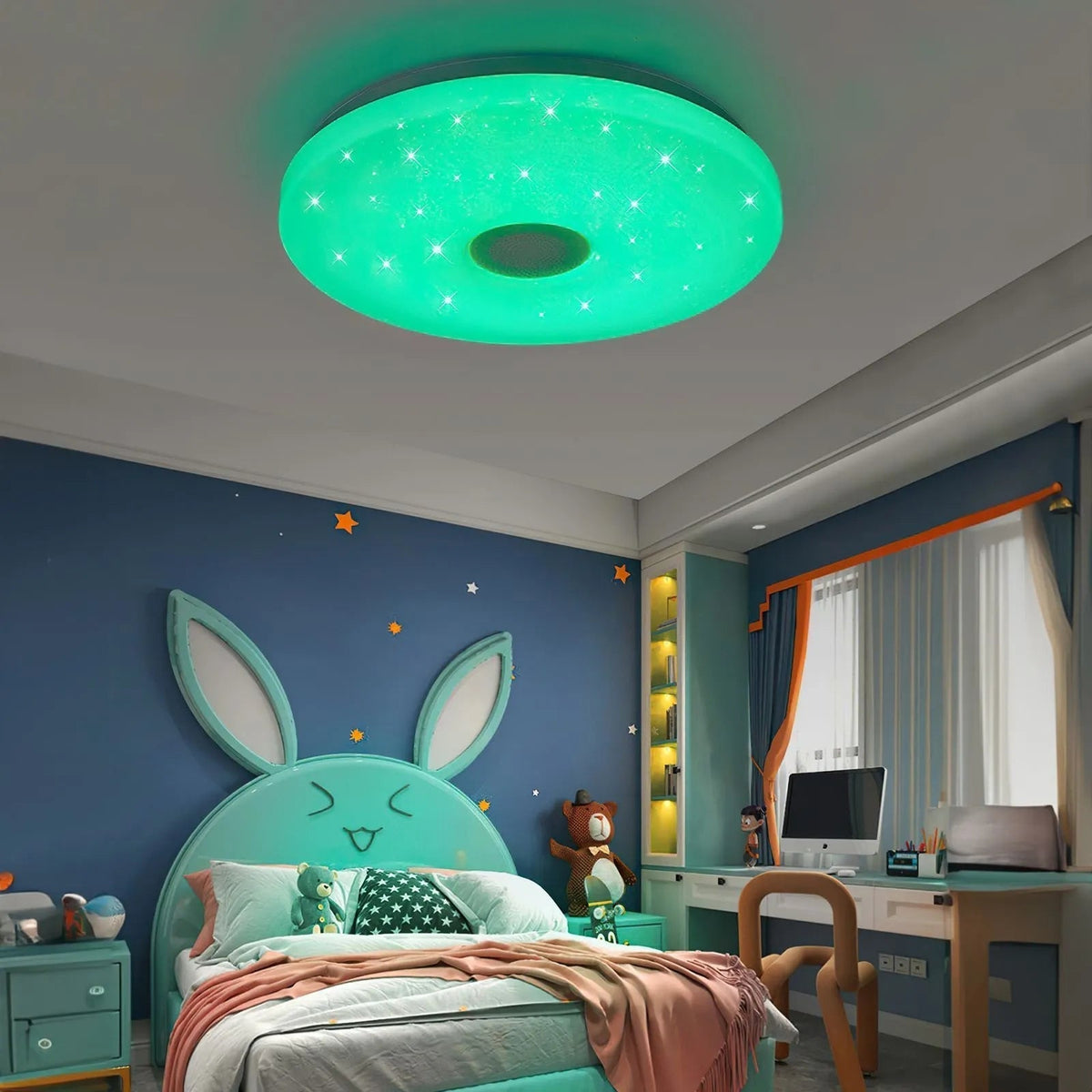 Smart RGB LED Ceiling Lamp for Bedroom & Living Room | App & Remote Control | Dimmable Color Changing Light | 26–33cm