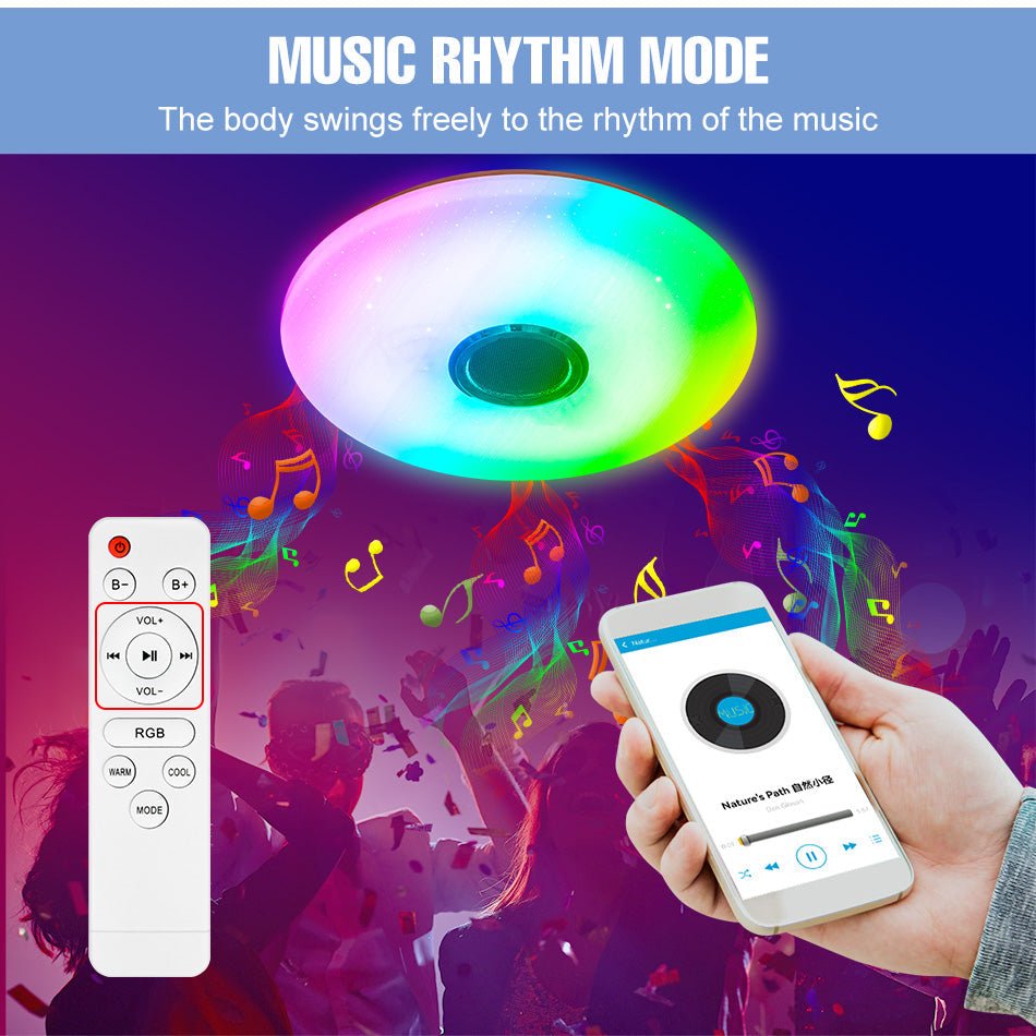 Smart RGB LED Ceiling Lamp for Bedroom & Living Room | App & Remote Control | Dimmable Color Changing Light | 26–33cm