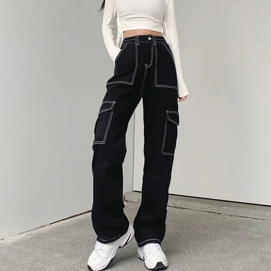 Women's Utility Jeans with Contrasting Stitching