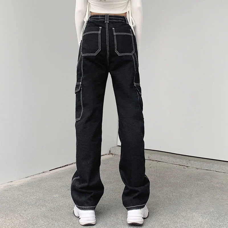 Women's Utility Jeans with Contrasting Stitching