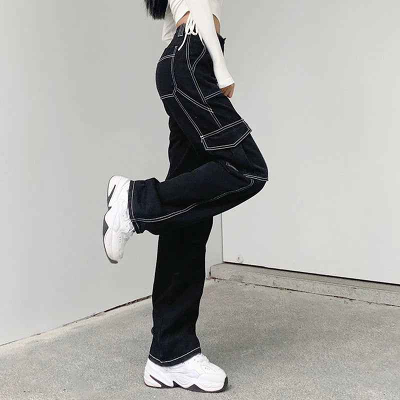 Women's Utility Jeans with Contrasting Stitching