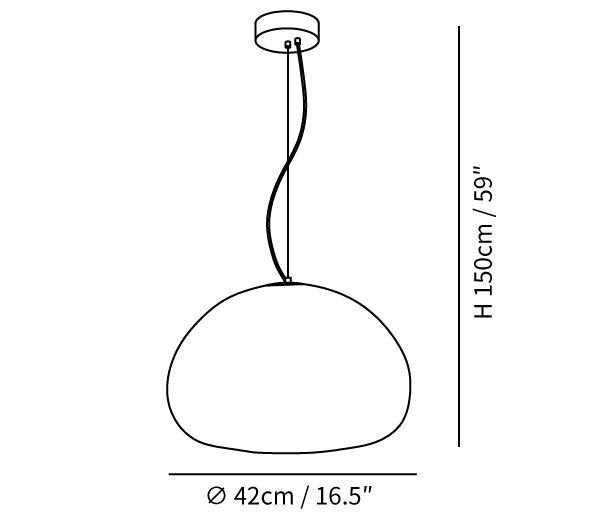 Steamed Bun Hanging Pendant Lamp Glass Ceiling Light | E26/E27 Socket | Adjustable Cable | Warm Ambient LED Lighting