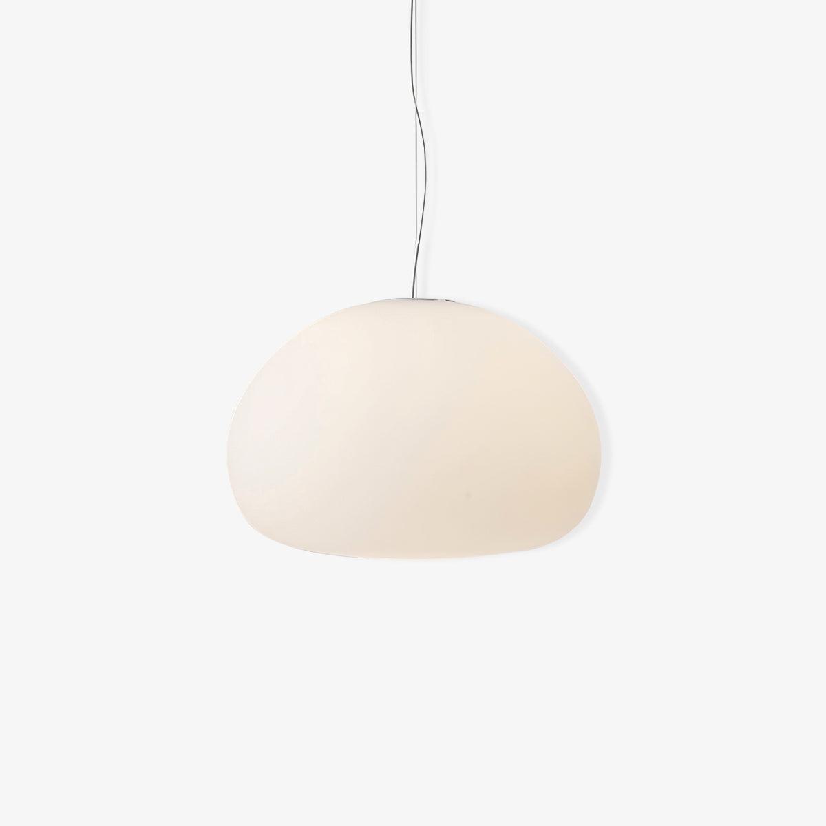 Steamed Bun Hanging Pendant Lamp Glass Ceiling Light | E26/E27 Socket | Adjustable Cable | Warm Ambient LED Lighting