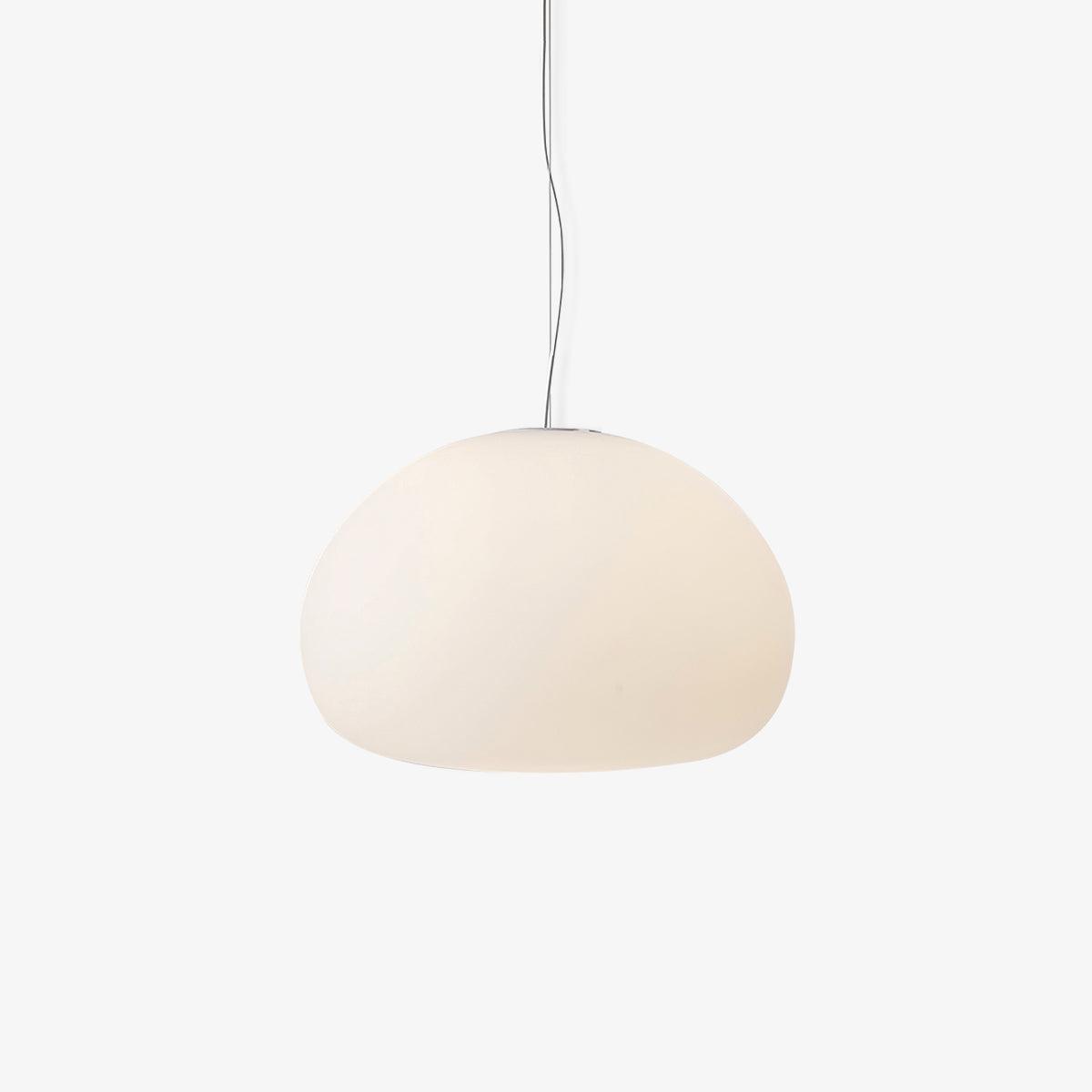 Steamed Bun Hanging Pendant Lamp Glass Ceiling Light | E26/E27 Socket | Adjustable Cable | Warm Ambient LED Lighting
