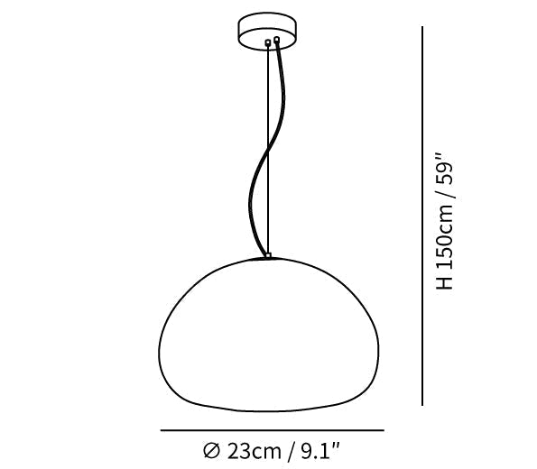 Steamed Bun Hanging Pendant Lamp Glass Ceiling Light | E26/E27 Socket | Adjustable Cable | Warm Ambient LED Lighting