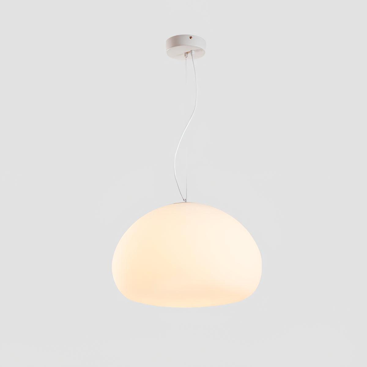 Steamed Bun Hanging Pendant Lamp Glass Ceiling Light | E26/E27 Socket | Adjustable Cable | Warm Ambient LED Lighting
