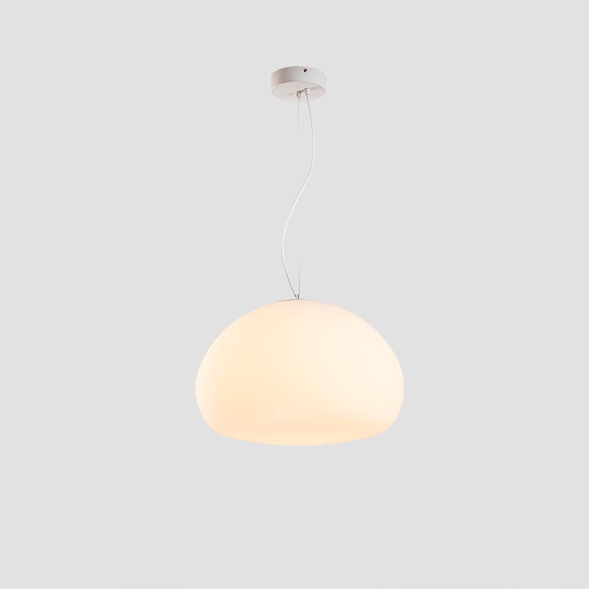 Steamed Bun Hanging Pendant Lamp Glass Ceiling Light | E26/E27 Socket | Adjustable Cable | Warm Ambient LED Lighting