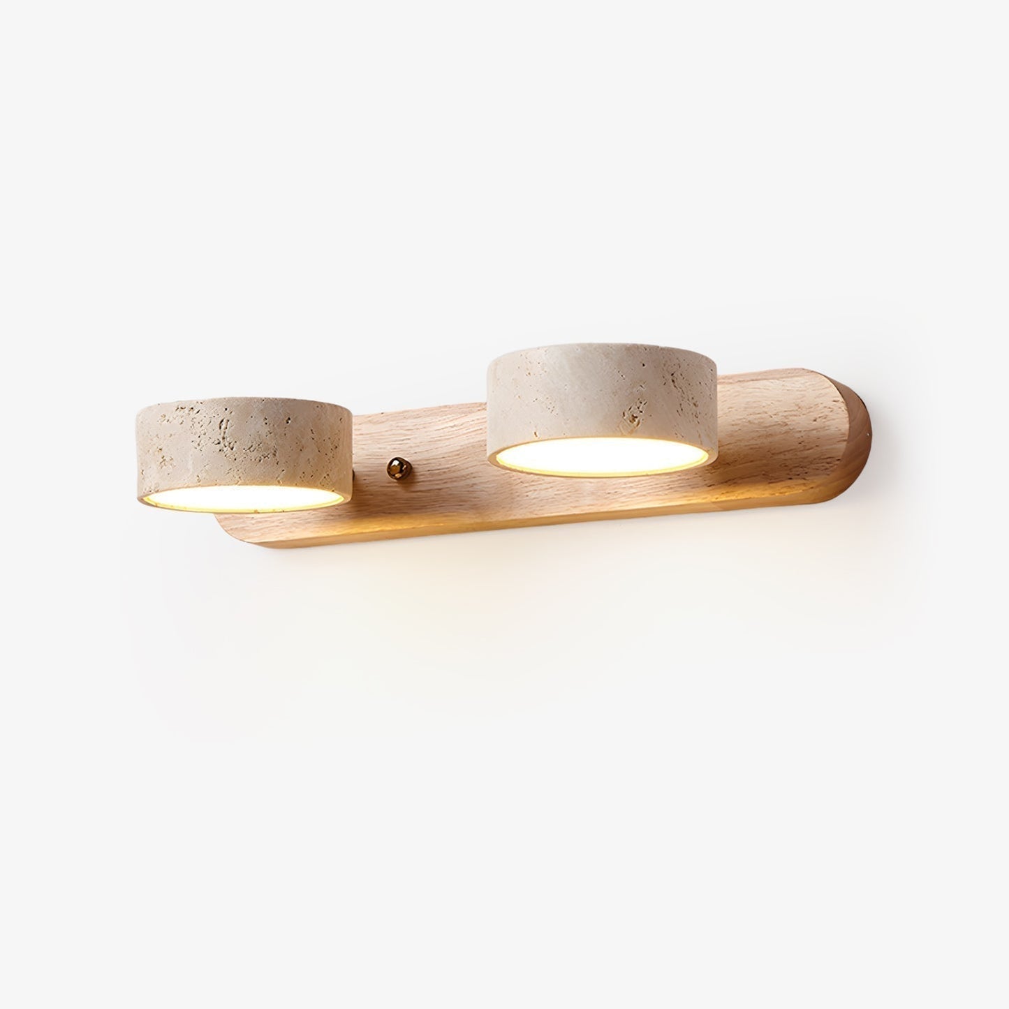 Travertine Duo Wall Lamp LED Bracket Light | Natural Stone & Wood | Modern Minimalist Wall Sconce | 2–4 Light Options