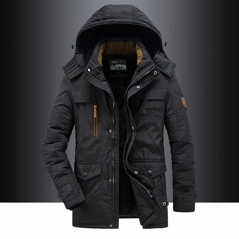 Mi-Long Hooded Parka with Zip for Men | Ideal for Winter
