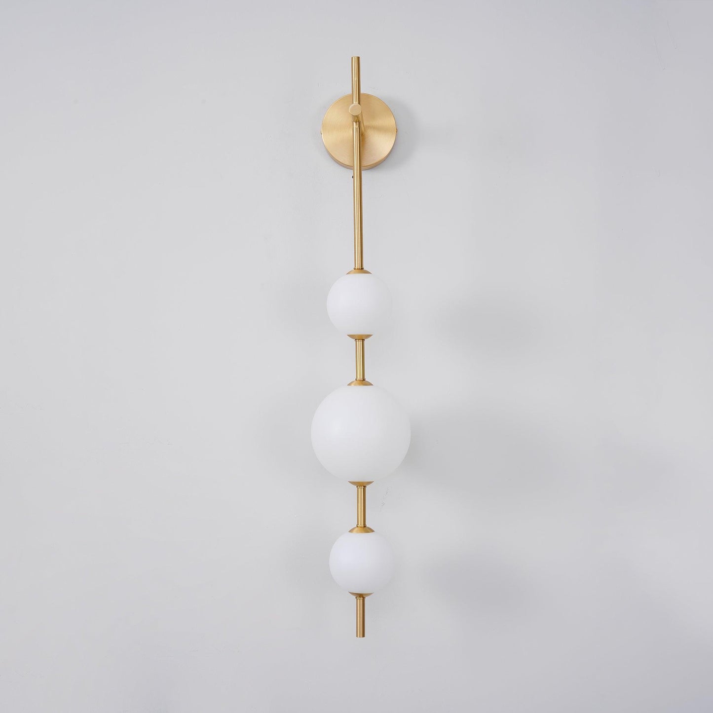 Vertical Globe Wall Lamp LED Sconce Light | Gold Finish Brass | Frosted Glass Orb | Modern Minimalist Wall Lighting 3000K–6000K