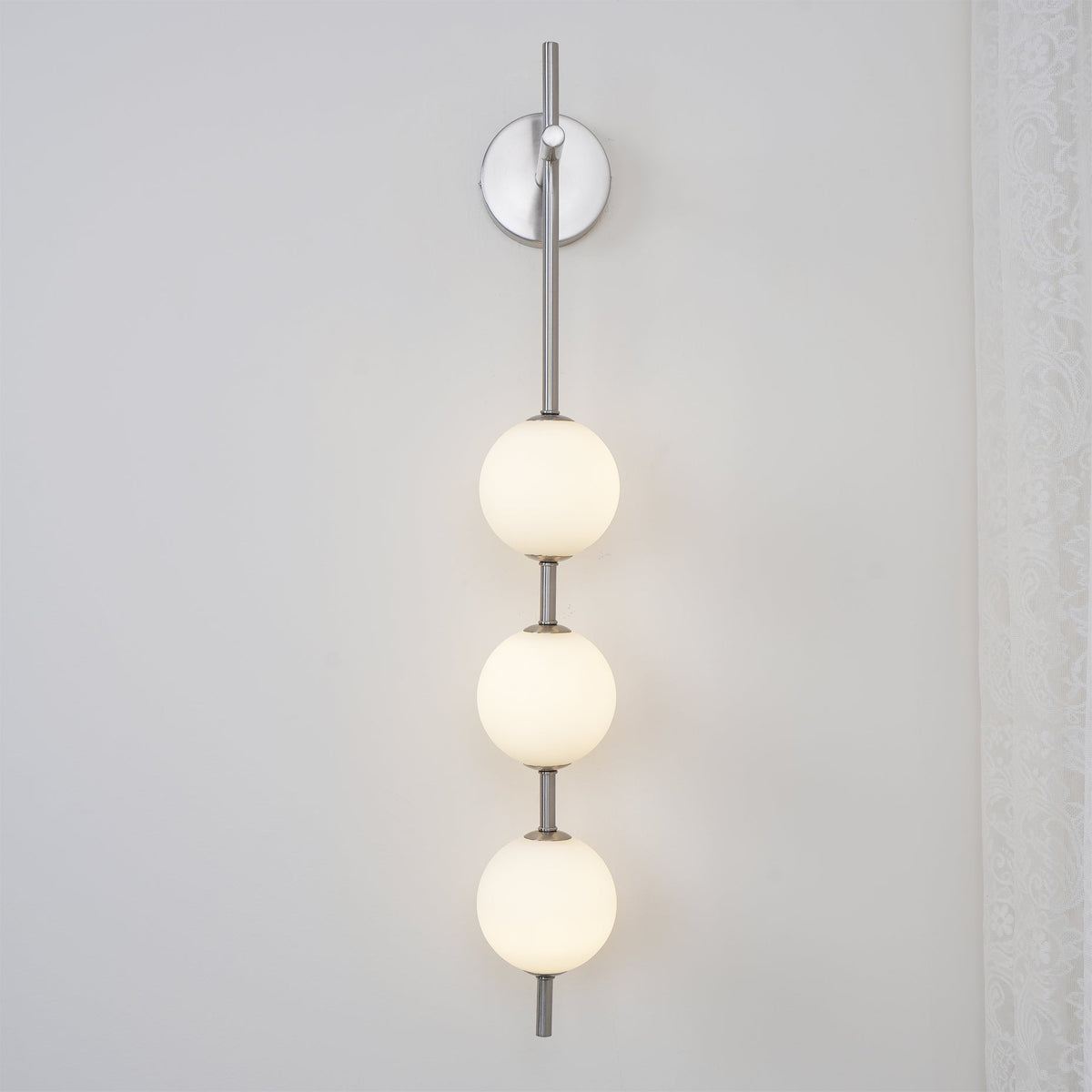 Vertical Globe Wall Lamp LED Sconce Light | Gold Finish Brass | Frosted Glass Orb | Modern Minimalist Wall Lighting 3000K–6000K