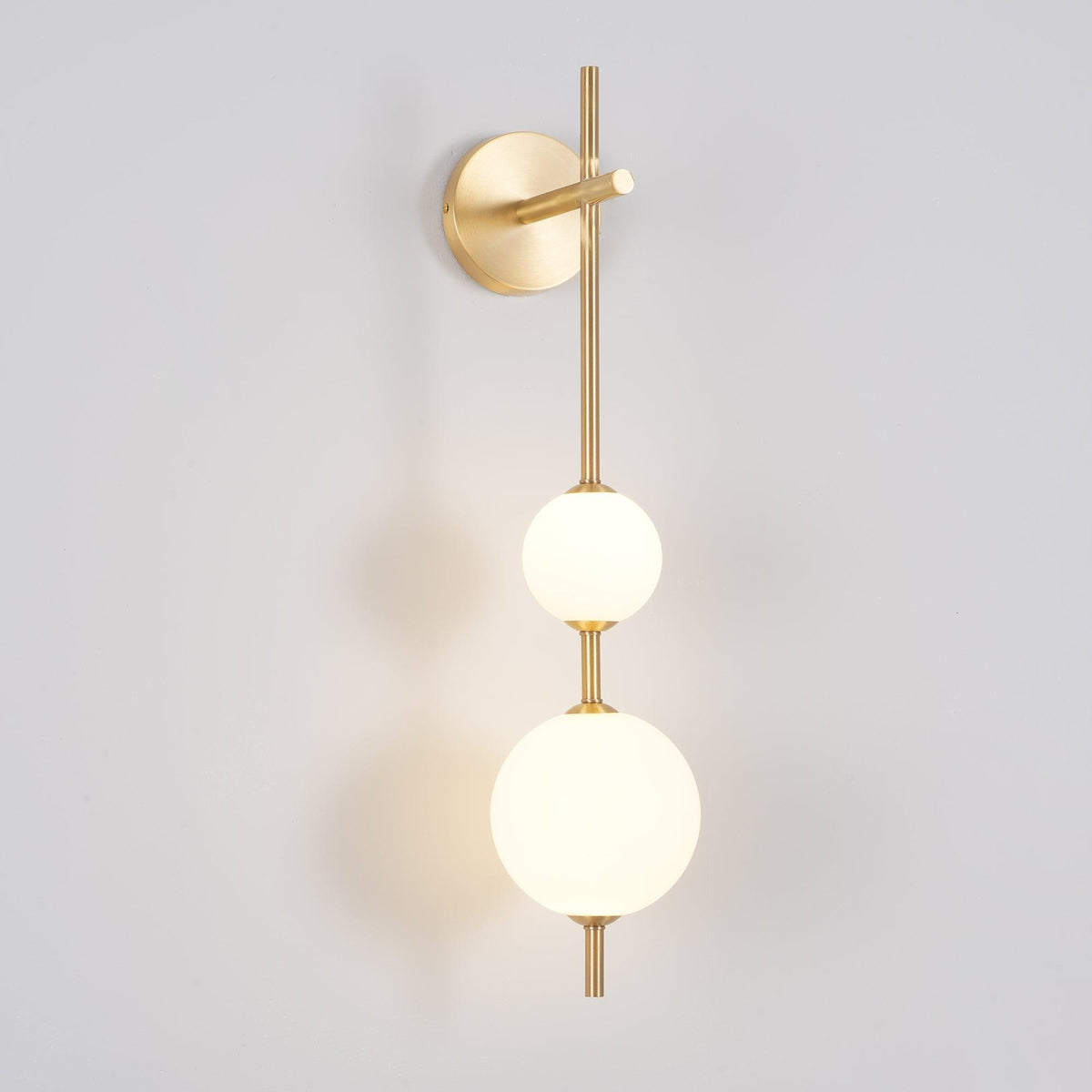 Vertical Globe Wall Lamp LED Sconce Light | Gold Finish Brass | Frosted Glass Orb | Modern Minimalist Wall Lighting 3000K–6000K