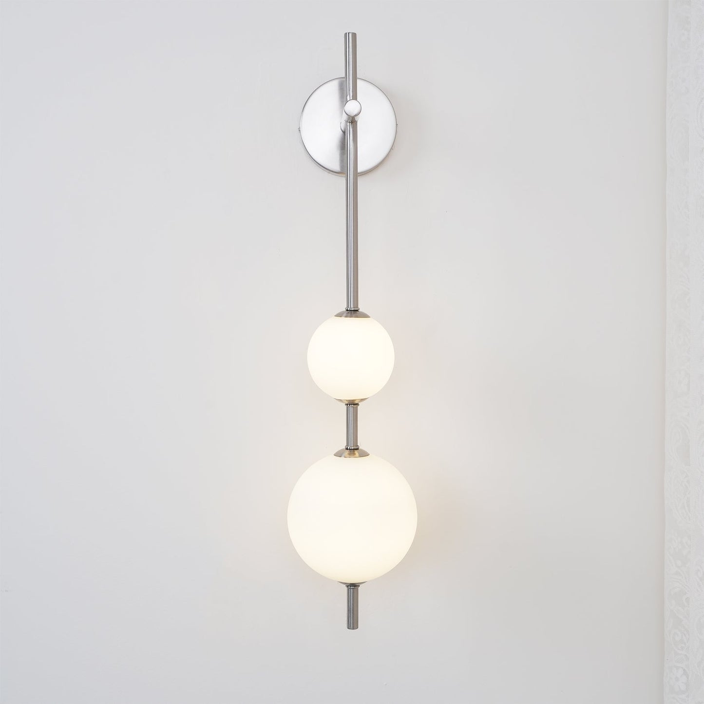 Vertical Globe Wall Lamp LED Sconce Light | Gold Finish Brass | Frosted Glass Orb | Modern Minimalist Wall Lighting 3000K–6000K