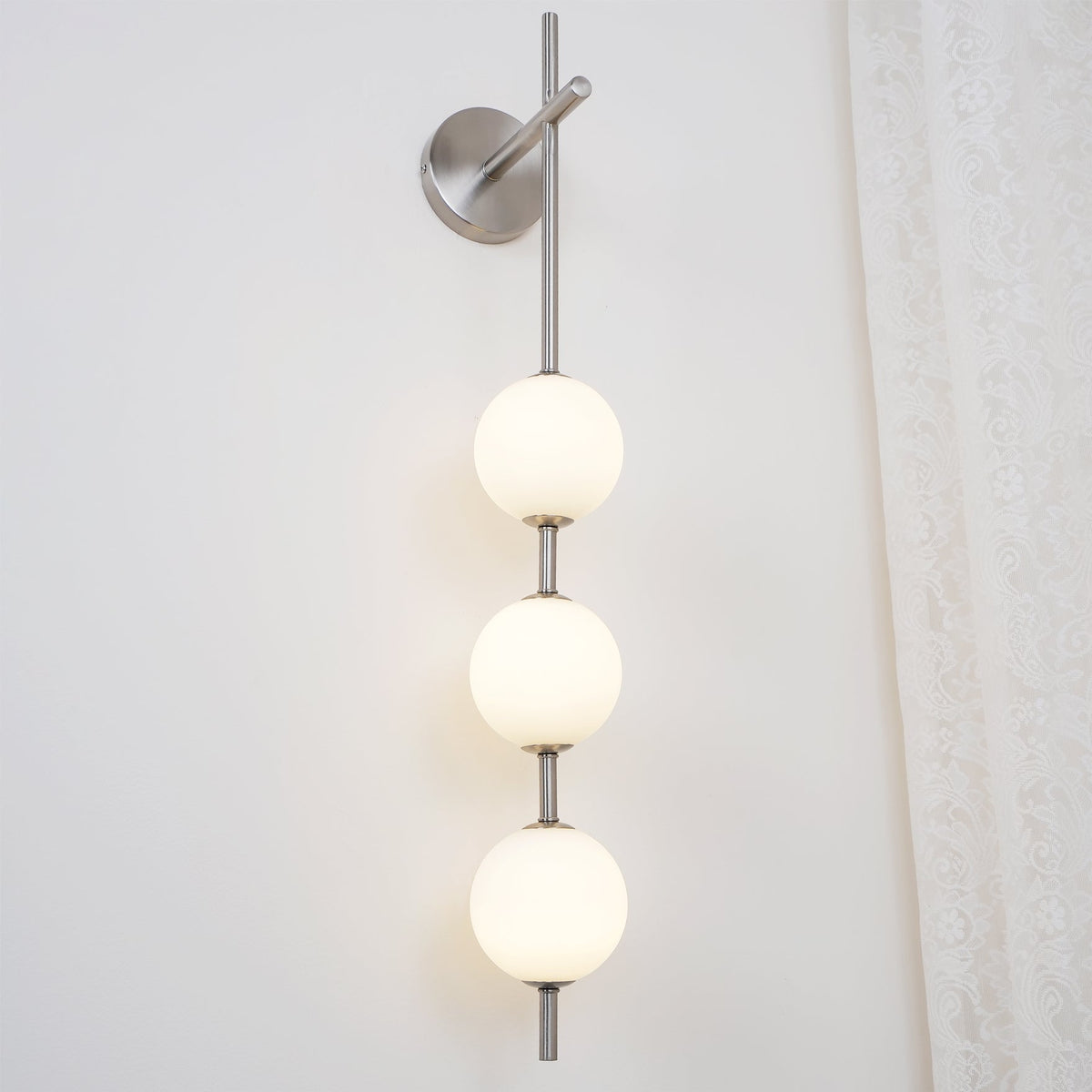 Vertical Globe Wall Lamp LED Sconce Light | Gold Finish Brass | Frosted Glass Orb | Modern Minimalist Wall Lighting 3000K–6000K