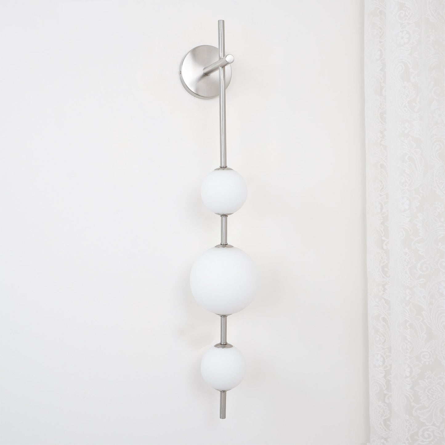 Vertical Globe Wall Lamp LED Sconce Light | Gold Finish Brass | Frosted Glass Orb | Modern Minimalist Wall Lighting 3000K–6000K