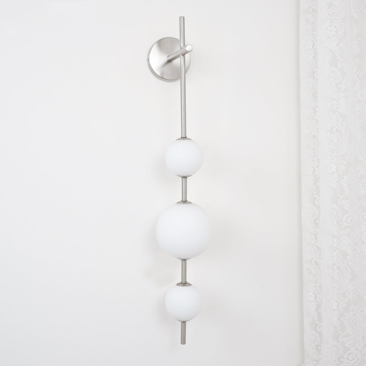 Vertical Globe Wall Lamp LED Sconce Light | Gold Finish Brass | Frosted Glass Orb | Modern Minimalist Wall Lighting 3000K–6000K