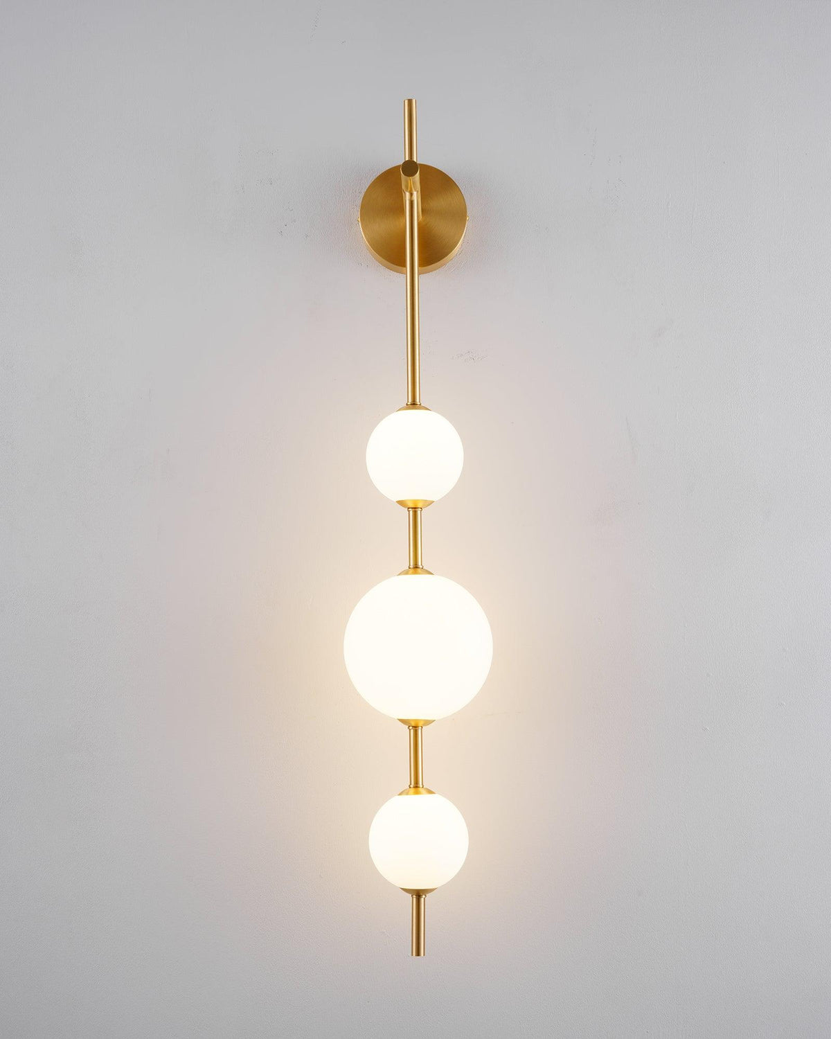 Vertical Globe Wall Lamp LED Sconce Light | Gold Finish Brass | Frosted Glass Orb | Modern Minimalist Wall Lighting 3000K–6000K