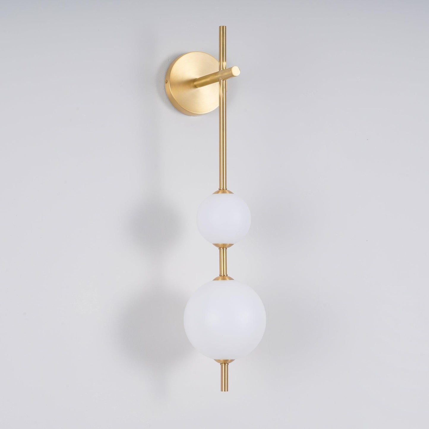 Vertical Globe Wall Lamp LED Sconce Light | Gold Finish Brass | Frosted Glass Orb | Modern Minimalist Wall Lighting 3000K–6000K