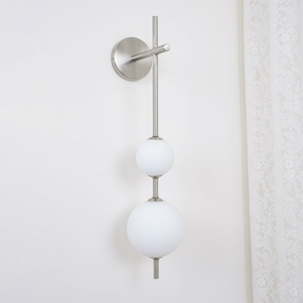 Vertical Globe Wall Lamp LED Sconce Light | Gold Finish Brass | Frosted Glass Orb | Modern Minimalist Wall Lighting 3000K–6000K