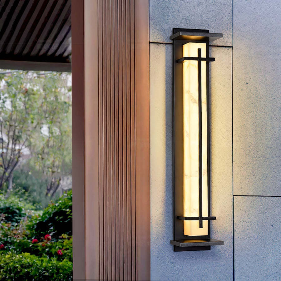Square Outdoor Wall Light LED Waterproof Wall Sconce | Stainless Steel & Marble | IP65 Garden & Exterior Lighting | 3000K–6000K