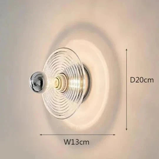 Vintage LED Glass Wall Sconce | Rippled Glass Wall Lamp | E27 5W Fixture | Ambient Lighting for Bedroom & Hallway