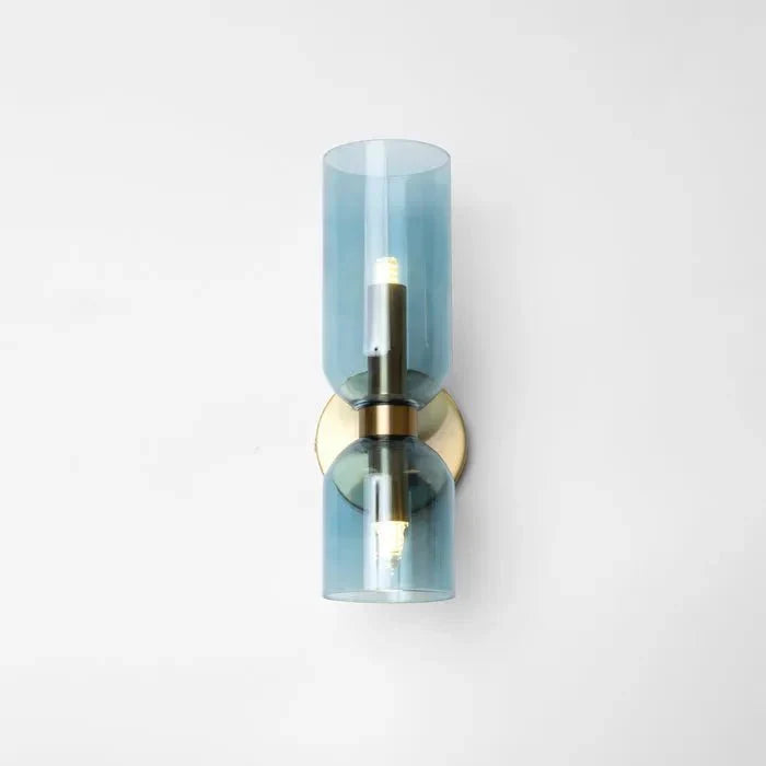Double Head Glass Wall Lamp LED Sconce | E12 Bulb Base | Glass & Iron | Modern Indoor Lighting