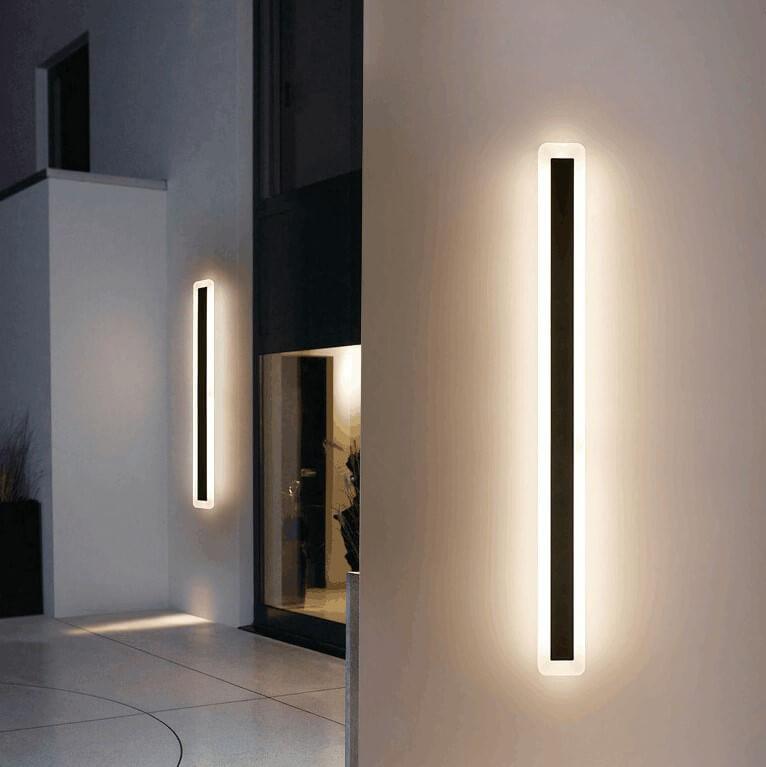 Modern Acrylic Outdoor Wall Lamp | Linear LED Facade Light | Waterproof Architectural Wall Lighting | Minimalist Exterior Fixture