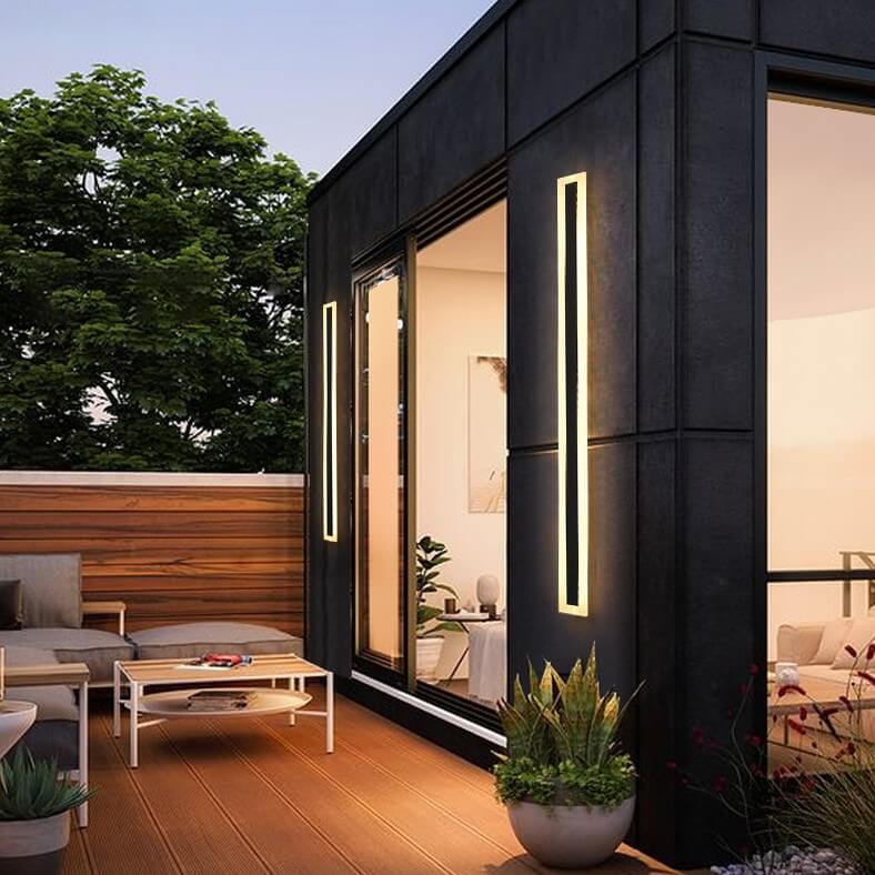 Modern Acrylic Outdoor Wall Lamp | Linear LED Facade Light | Waterproof Architectural Wall Lighting | Minimalist Exterior Fixture