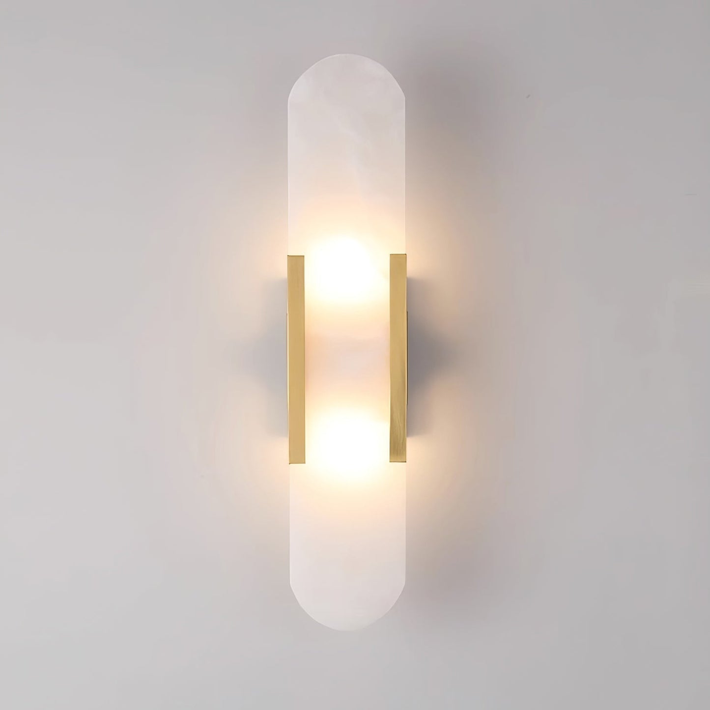 Elongated Alabaster Wall Lamp | Melange Brass & Stone Wall Light | G4 LED/Edison Fixture | Minimalist Luxury Lighting