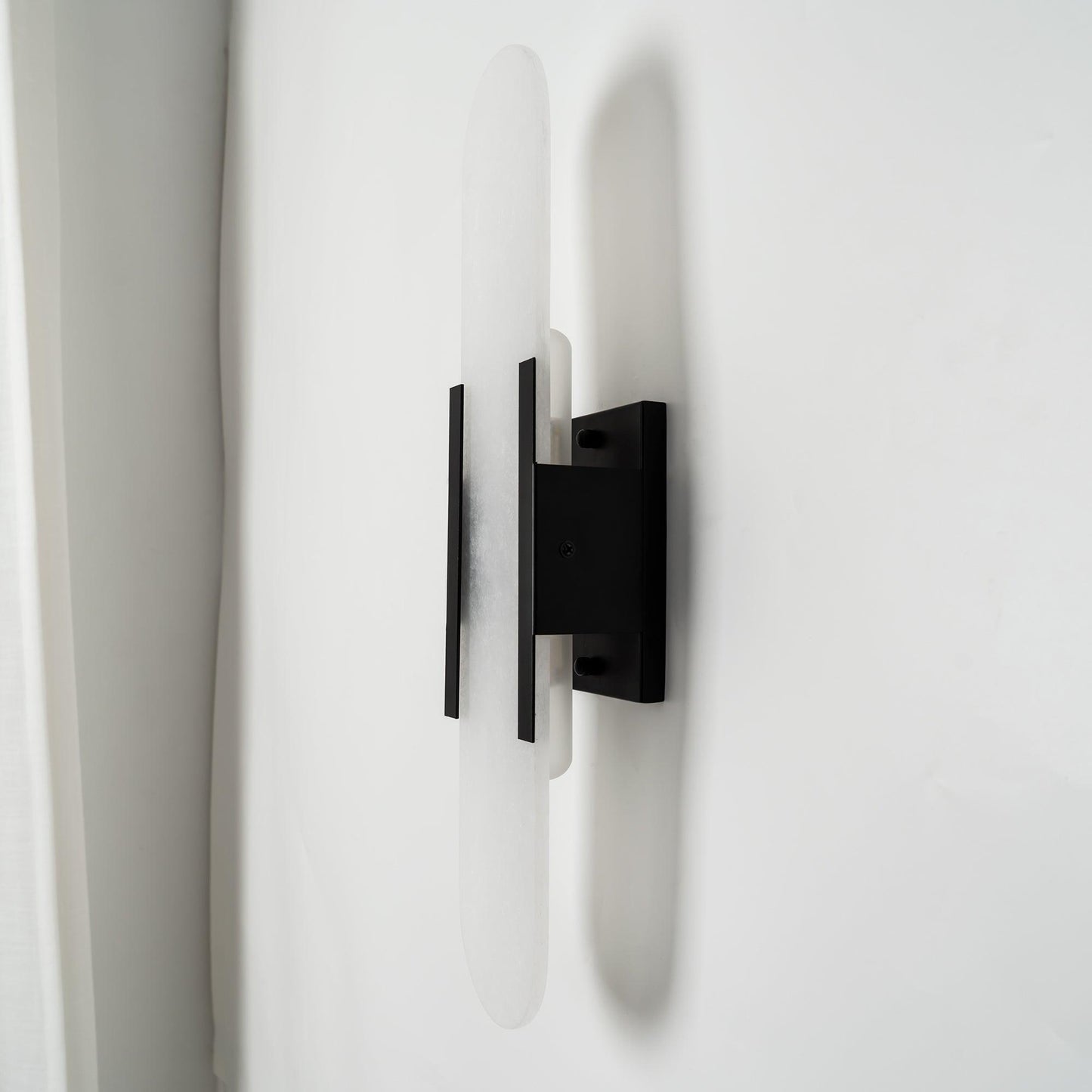 Elongated Alabaster Wall Lamp | Melange Brass & Stone Wall Light | G4 LED/Edison Fixture | Minimalist Luxury Lighting