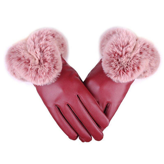 Winter Gloves with Faux Fur Trim for Women | Ideal for Cold Days