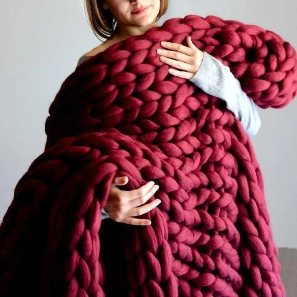 NordWeave | Elegant XXL Knit Blanket Made of Soft Yarn for Living & Bedrooms