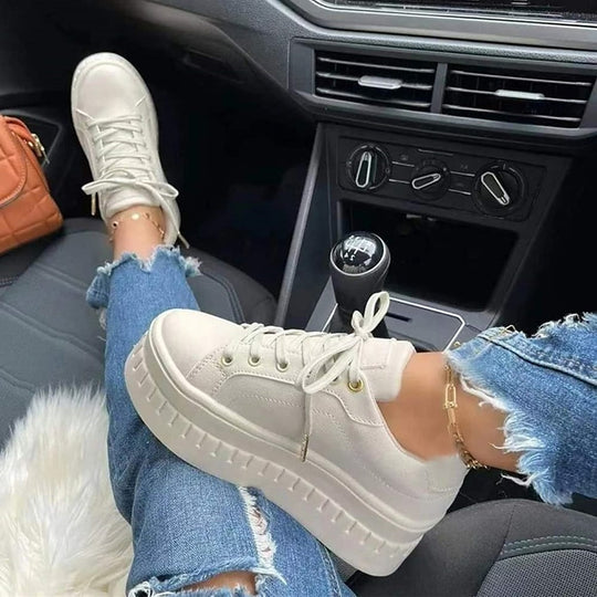 Heidi-Mode Platform Boots with Laces