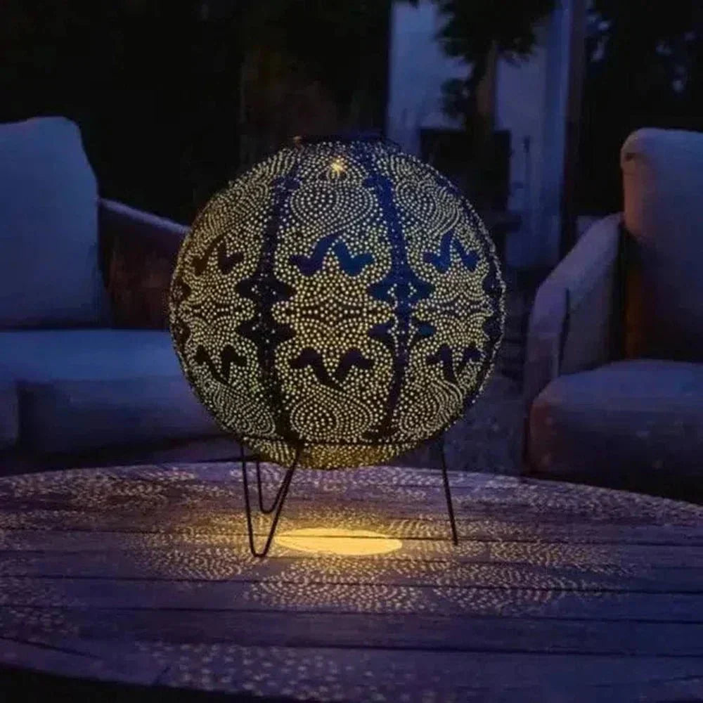 Solar Lantern Globe DesignSolar Lantern Globe Outdoor Light Marrakech Design | Decorative Hanging Garden Lamp | Tyvek & Metal | Automatic Dusk to Dawn Lighting